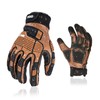 Vgo 1Pair Safety Leather Work Gloves,Mechanics Gloves,Impact Gloves,Anti-Vibration Gloves,Rigger Gloves,Heavy