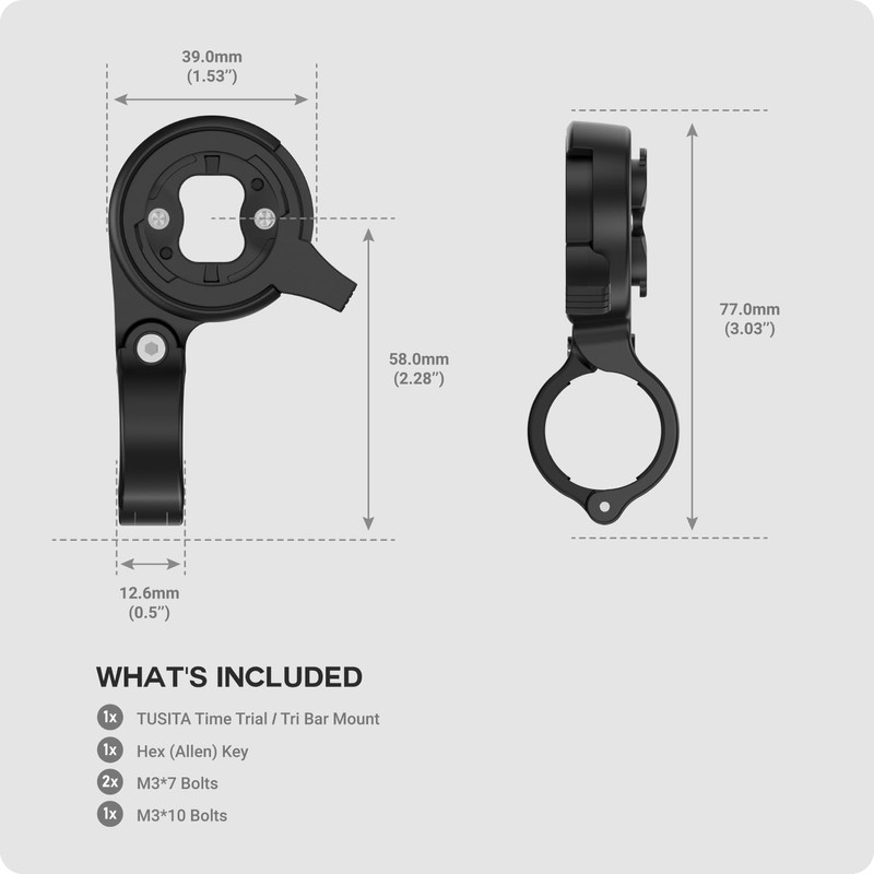 TUSITA Time TrialTri Bar Mount Compatible with Garmin Edge GPS