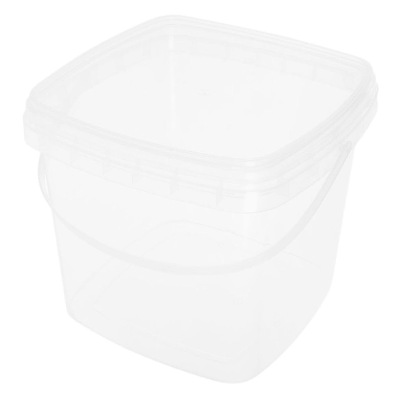 Levemolo Plastic Square Bucket Food Storage Container Handle Food Grade