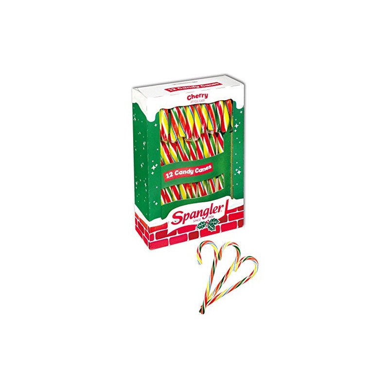 Spangler (1) Box Candy Canes - Cherry Flavored Multi-Color Stripes
