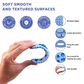 2PCS Baby Remote Control Toy, Soft Silicone Baby Remote Control Shape Teethers Toys for Babies 3 6 12 18 Month(Black + Blue)