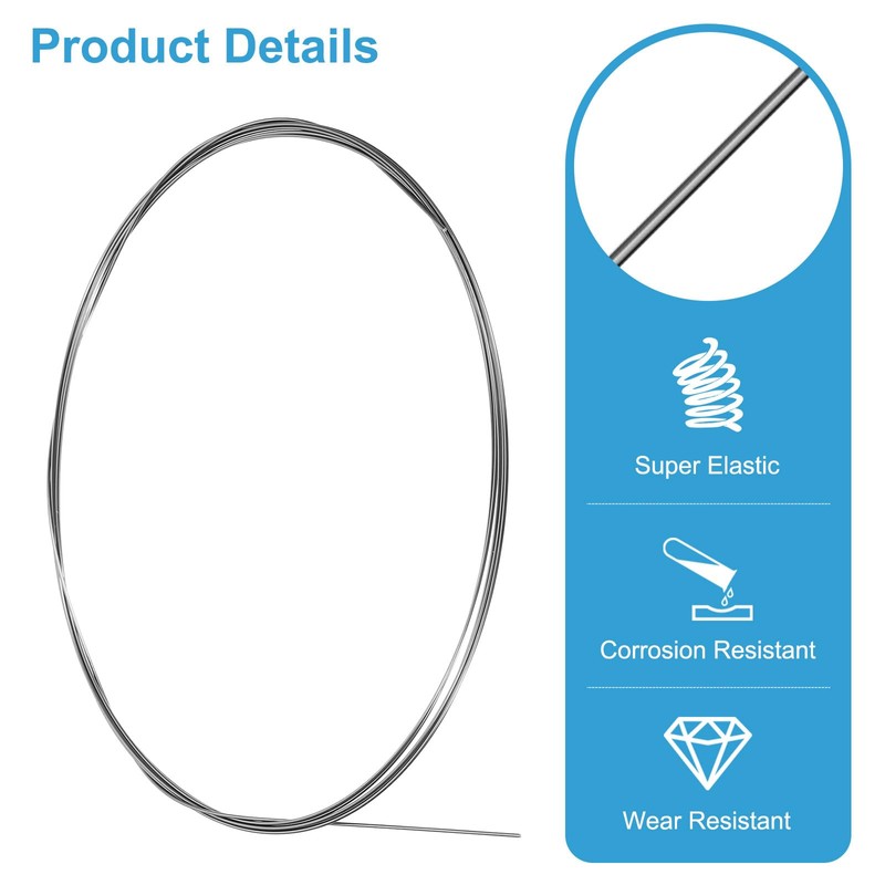 sourcing map 10 Feet Nitinol Wire, 1 Pcs 0.8mm Super