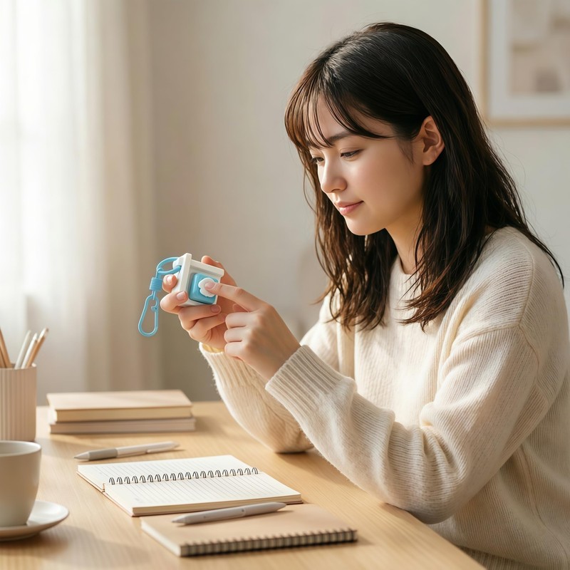 深海くろべこ キーボードフィジェットトイ フィジェットクリッカー 可愛い ボタンクリッカー ストレス解消グッズ キーホルダー 無限プチプチ 手遊び 落ち着く