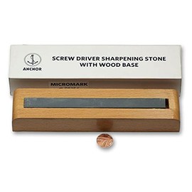 Generic Emery Sharpening Stone for Watchmakers Screwdrivers and Small Tools in Brown Wooden Base