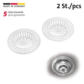 Westmark 2 Abfluss-Siebe/Ausgussfilter, ø 7 cm, Rund, Kunststoff, Weiß, 52072270