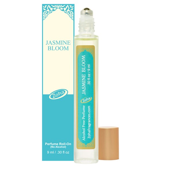 Zoha|Jasmine Bloom Perfume Oil |Alcohol Free Long Lasting Jasmine Perfume for Women and Men|Hypoallergenic Travel Size Jasmine Oil Roll On Perfume|9ML