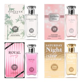 Hybrid & Company Women's 4 Pcs Forever Emotion Royal Sweety Saturday Night Non Stop La Bella Viva Perfume Natural Spray Fresh Fragrance