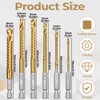 Titanium Drill Bit Set, 6 Pcs 3-8mm Titanium Coated HSS