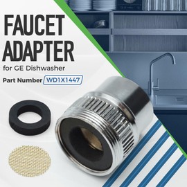Faucet Adapter Kit for GE Portable Dishwasher WD1X1447, Dishwasher Hose Assembly Snap-on Adapter