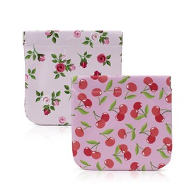 AfitLulu 2 Pack Small Cosmetic Bag PU Leather Small Purse Women 4.5 Inch Mini Purse Women's Automatic Closure Purse Women's Small Coin Purses with Floral Pattern, Style 1, Modern