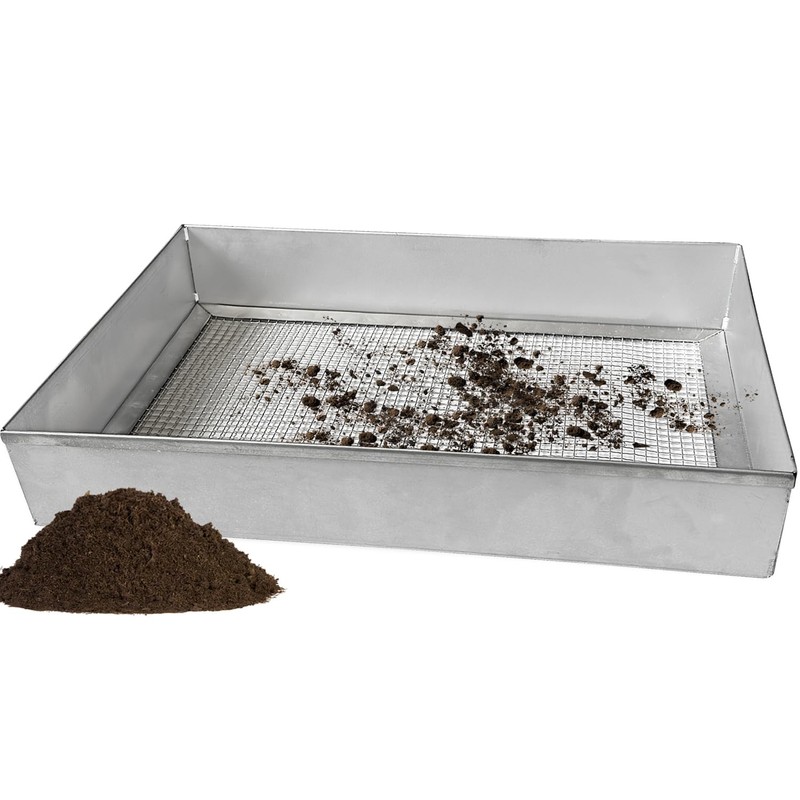 Large Steel Soil Sifter(17.5 x 12.5 inches),Dirt Sifter,Rock Sifter,Compost Sifter