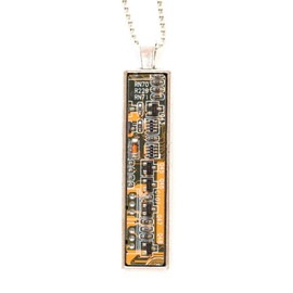 Circuit Board Necklace (Yellow/Olive green)