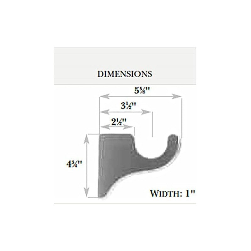 Kirsch Wood Trends Classics 3 1/2" Return Bracket for 2"
