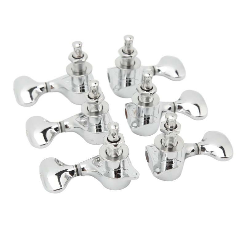 1:18 Gear Ratio Guitar Tuners Knob Enclosed Robust Silver Electric