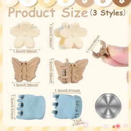 112 Pcs Baby Hair Clips - 3 Styles Mini Flower Butterfly Hair Clips Small Claw Clips for Girls Toddler Hair Accessories with Organizer Box