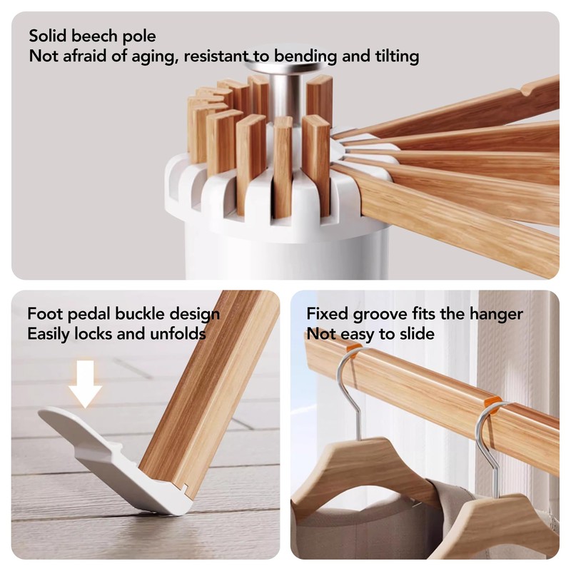 LIENAHU Clothes Drying Rack Tripod,Drying Rack Clothing,Laundry Drying Rack,Floor Standing,16
