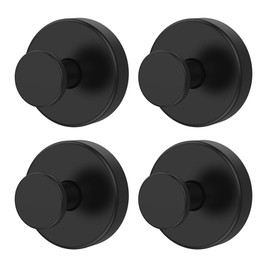 EUDUQ Pack of 4 Suction Cup Hooks, Extra Strong, Towel Hooks without Drilling, Waterproof and Rustproof Towel Holder, Suction Cup, Stainless Steel Suction Cup Hooks for Bathroom and Kitchen (Black)