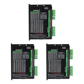 RATTMMOTOR 3PCS DM556S Stepper Motor Driver MAX 6A CNC Digital Stepper Motor Controller 200-51200 Micro-Step Resolution, 20-50VDC, Drive 4,6,8-Wire 2-Phase Stepper Motor for CNC Router Machine