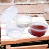 CHEF ROYALE 50 pcs, 2oz Clear Round Hinged Sauce Pots