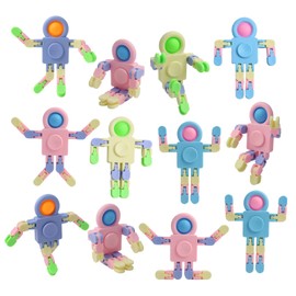 Fidget Toys, 12Pcs Mini Detachable Chain Robot Finger Toy Kids Party Bag Fillers Fidgets Toys for Kids Party Bag Toy Party Favours Gift for Boys Girls