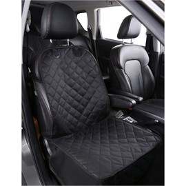 Alfheim Nonslip Rubber Backing Front Seat Cover with Anchor and an Adjustable Pet Dog Car Seat, Black, One Size