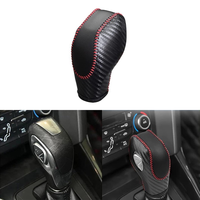 RAGBUSCLE Car Gear Stick Shifting Knobs Leather Cover Shifter Lever,