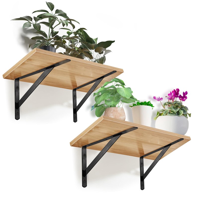Hiceeden 12 Pack Heavy Duty Shelf Brackets, 8 in x