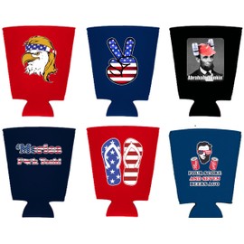 Patriotic USA Pint Glass Coolie Designs 6 Pack