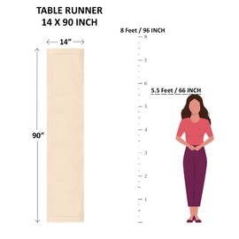 Solino Home Table Runner 90 Inches Long - Cotton Linen Hemstitch Lavender Ice Table Runner 14 x 90 Inch