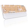 MageGee Typewriter Mechanical Gaming Keyboard, Retro Gold Punk Round Keycaps