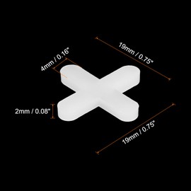 uxcell 600Pcs Tile Spacers, 4mm 5/32" Cross Shape Wall Floor Tile Spacer Tiling Tools for Ceramic Tile Installation, White