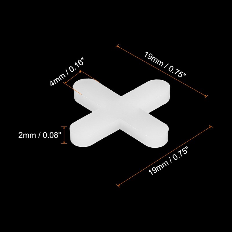 uxcell 600Pcs Tile Spacers, 4mm 5/32" Cross Shape Wall Floor