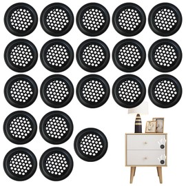 Pack of 20 Round Ventilation Grille, Door Ventilation Grille, 35 mm, Stainless Steel Ventilation Grille, Wardrobe Ventilation Grille, Ventilation Grille for Cabinets, Bookcases, Wardrobes, Wine