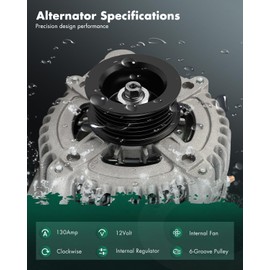 SCITOO High Output Alternator Fit for Toyota for Highlander 3.0L 2001-2003 12V 130A CW 6-Groove Pulley, Replace# 13927N 13927 27060-20170 104210-3040 104210-3041 104210-3042