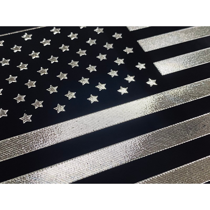 Engraved American USA US Flag Car Tag Diamond Etched on