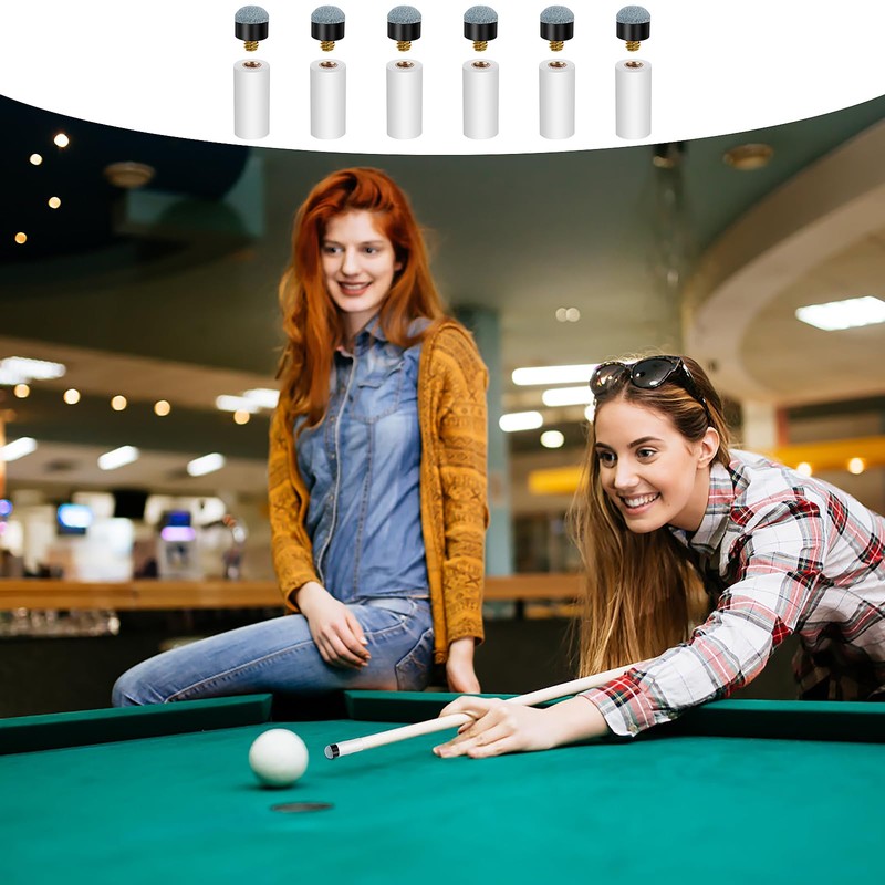 Prasacco 10 Sets Billiard Cues Tips Replacement with White Pool