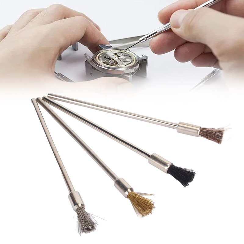 4pcs Watch Cleaning Wire Brush Watch Polishing Multi Functional Rust