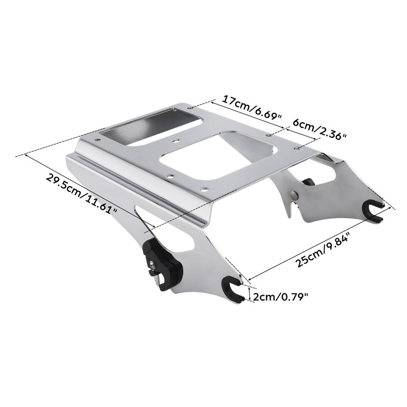 XFMT Motorcycles Chrome Detachable Two Up Luggage Rack Trunk Mount