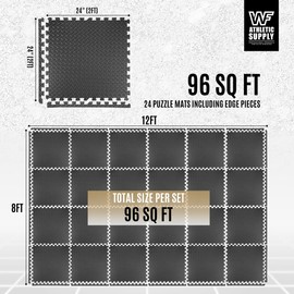 CAPHAUS EVA Foam Floor Tiles, 24 Inch x 24 Inch x ¾” Extra Thick Puzzle Exercise Mat, Interlocking Foam Gym Mats for Home and Gym Equipment