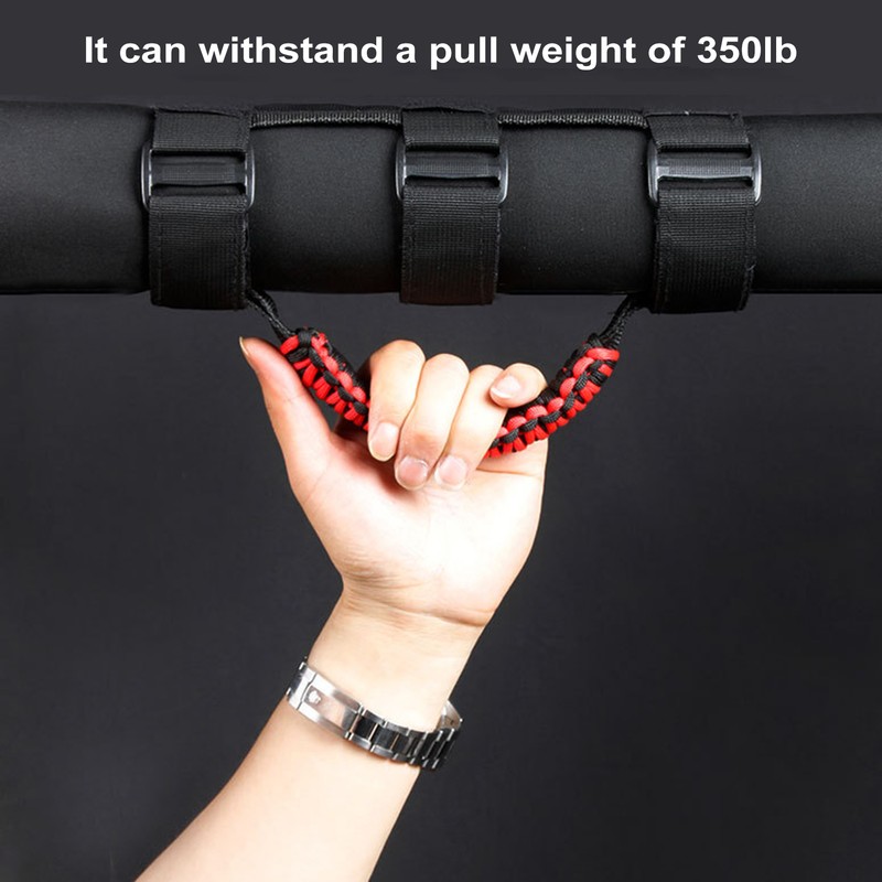 Car Roll Bar Paracord Grab Handles Grip Handles with 3