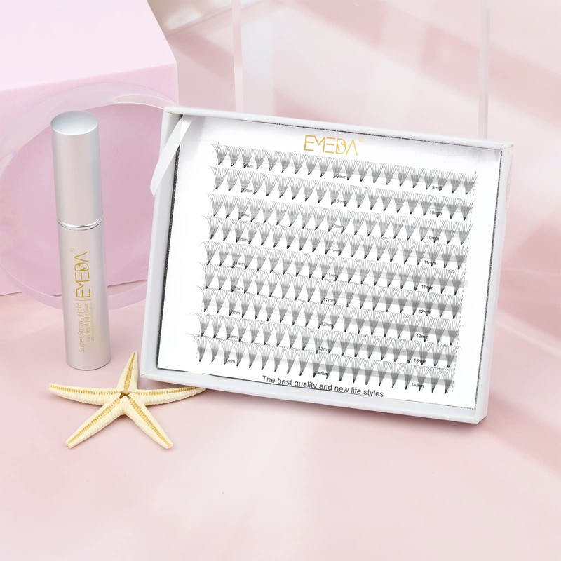 EMEDA 10D Volume Eyelashes, D Curl, 9 Lines, Prefabricated Volume