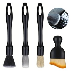 Wulitaotao Car Detailing Brush Set, 4PCS car Cleaning Brush for Interior & Exterior Cleaning - Professional Auto Detailing Brushes for Car Wash, Wheels, Dashboard, Air Vents, and More