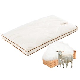 YOUR MOON Organic Wool Pillow Standard Size for Sleeping, Premium Breathable Wool Fill, 100% Cotton Cover, Luxury Soft Bed Pillow for Side Sleepers(Off White)