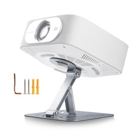 Projector Mount Projector Stand, Multifunctional Projector Wall Ceiling Stand, 180° Rotatable, Suitable for Projectors with 1/4 Inch Screw Interface, Ultra Compact Folding Stand, Silver