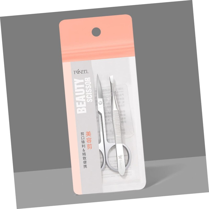 FOMIYES 2 Sets Professional Eyebrow Trimmer Scissors Stainless Steel Brow