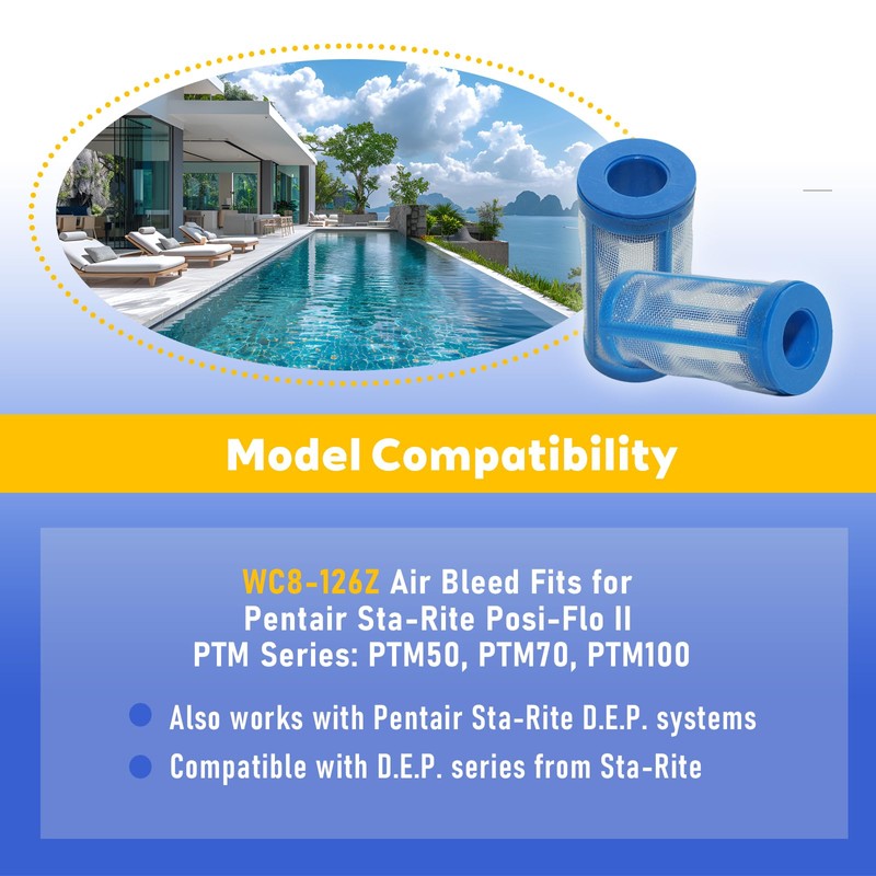 Beienz 4-Pack WC8-126Z Pool Air Bleed Filter Kit Compatible with
