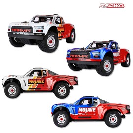 RCAWD 1/8 Mojave 4S Pre-Glued Wheel Tire Set, 17mm Hex Adapter 3" Wheel Rims, Balance Grip & Durability Nylon Rubber for ARRMA Upgrades Parts All Terrain Adaptation White 4pcs