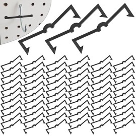 AccEncyc Black Peg Locks Plastic Pegboard Hook Locks Pegboard Display Hook Organizer Fixer Peg Board Hook Clip Retainers Pegboard Hook Organizer for Standard 1/4" and 1/8" Pegboard（60Pcs）