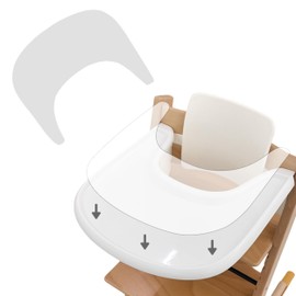 Suction Solver Sticker for Stokke Tripp Trapp Tray - Safe Adhesive Placemat Enhances Suction for Bowls, Plates, Toys, Baby High Chair (Tray Shape, 2pcs)