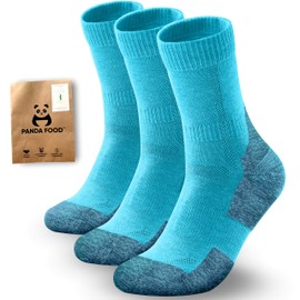 PANDA FOOD Premium Bamboo Outdoor Walking Socks | Anti-Blister Warm and Breathable Socks for Work or Hiking | Unisex Men and Women | 3 Pack UK | River | 4-8